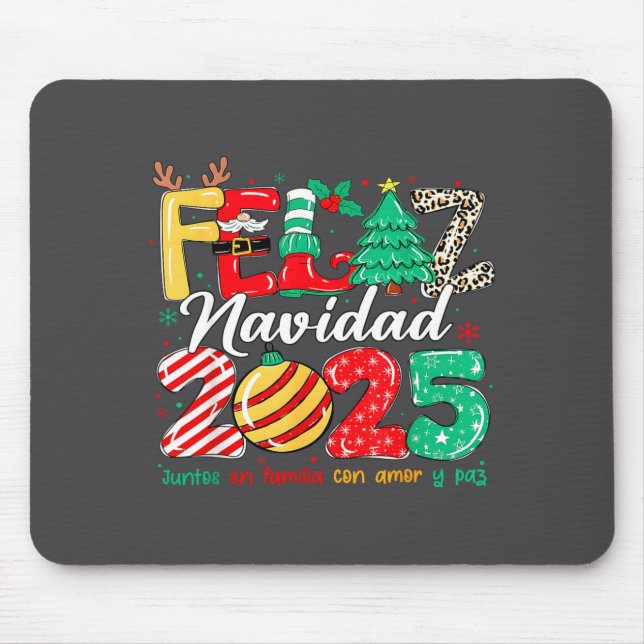 Santa Hat Family Christmas Matching Funny Feliz Na Mouse Mat (Front)