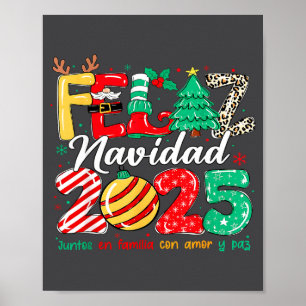 Santa Hat Family Christmas Matching Funny Feliz Na Poster