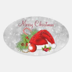 Santa Hat Festive Christmas Stickers