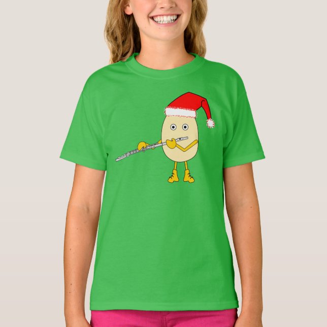 Santa Hat Flute Egghead T-Shirt (Front)