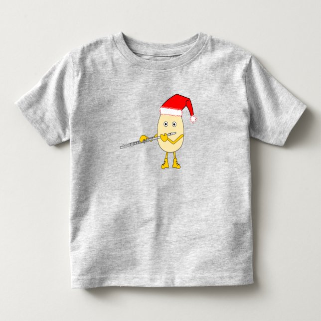 Santa Hat Flute Egghead Toddler T-Shirt (Front)