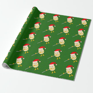 Santa Hat Flute Egghead Wrapping Paper