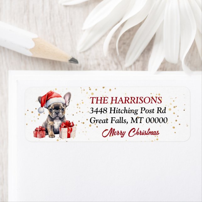 Santa Hat French Bulldog Puppy Gifts (Insitu)