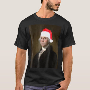 Santa Hat George Washington Christmas History T-Shirt