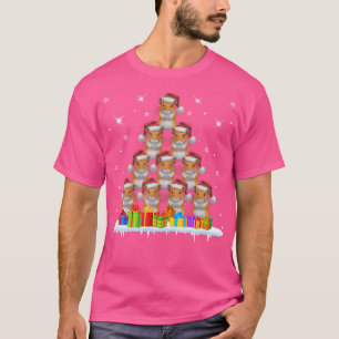 Santa Hat Gerbil Lovers Christmas Tree T-Shirt