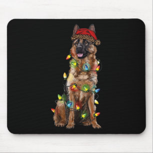 Santa Hat German Shepherd Dog Christmas German She Mouse Mat