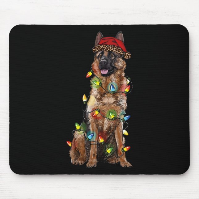 Santa Hat German Shepherd Dog Christmas German She Mouse Mat (Front)