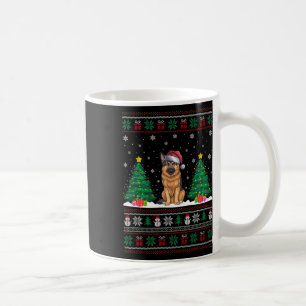 Santa Hat German Shepherd Dog Xmas Tree Lights Ugl Coffee Mug