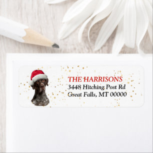 Santa Hat German Shorthair Pointer Return Address