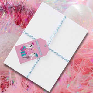 Santa Hat Ghosts with Christmas Tree & Presents Gift Tags
