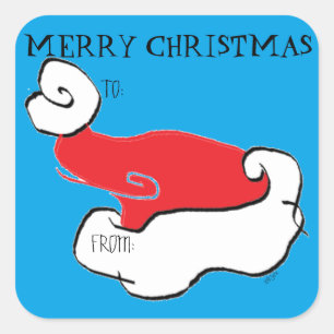 Santa Hat Gift Label