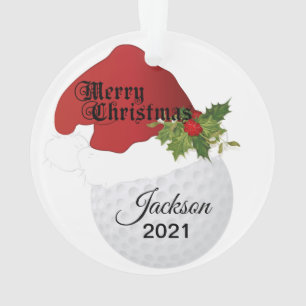 Santa Hat Golf Design   DIY Name Ornament