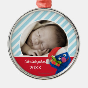 Santa Hat Grover Add Your Name Metal Tree Decoration