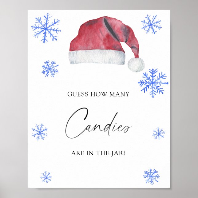 Santa hat - guess how many candies poster (Front)