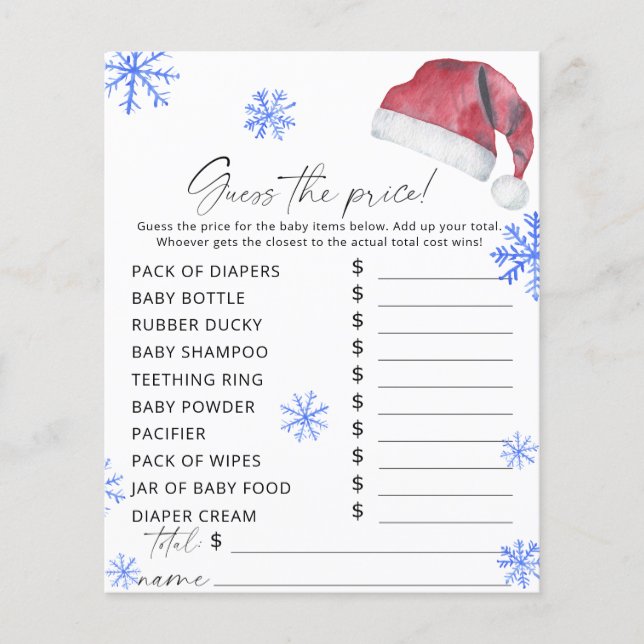 Santa hat - Guess the price Game (Front)