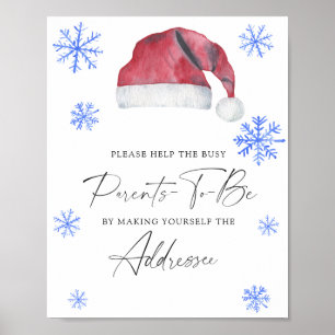 Santa hat - Help the Busy Parents-to-Be Addressee Poster