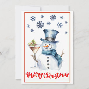 Santa Hat Highland Cow & Brick Peek Holiday Card