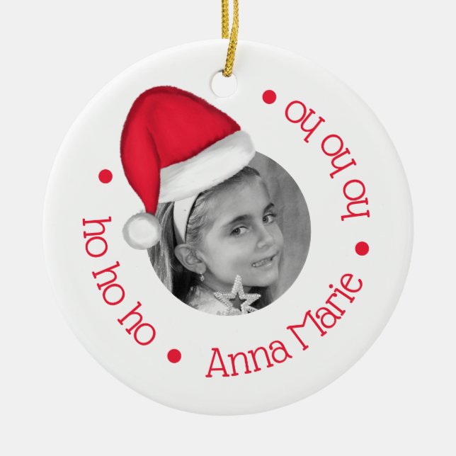 Santa Hat Holiday Ornament (Front)
