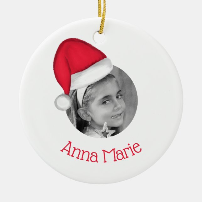 Santa Hat Holiday Ornament (Front)