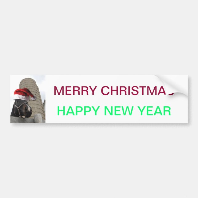 Santa Hat Horsey Bumper Sticker (Front)