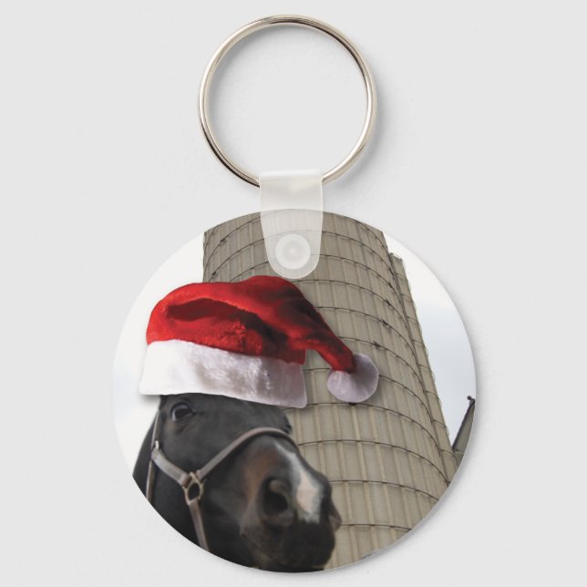 Santa Hat Horsey Key Ring (Front)