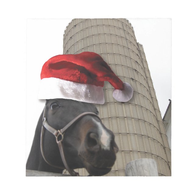 Santa Hat Horsey Notepad (Front)