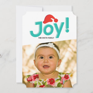 santa hat & joy holiday card