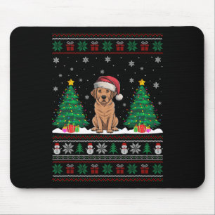 Santa Hat Labrador Dog Christmas Tree Lights Ugly Mouse Mat