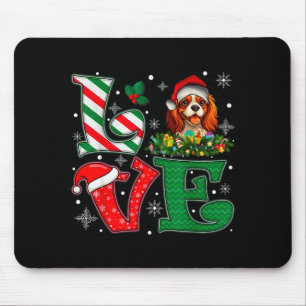 Santa Hat Love Cavalier King Charles Spaniel Dog X Mouse Mat
