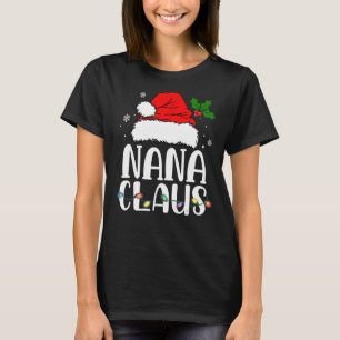 Santa Hat  Matching Family Christmas Pyjamas Nana  T-Shirt