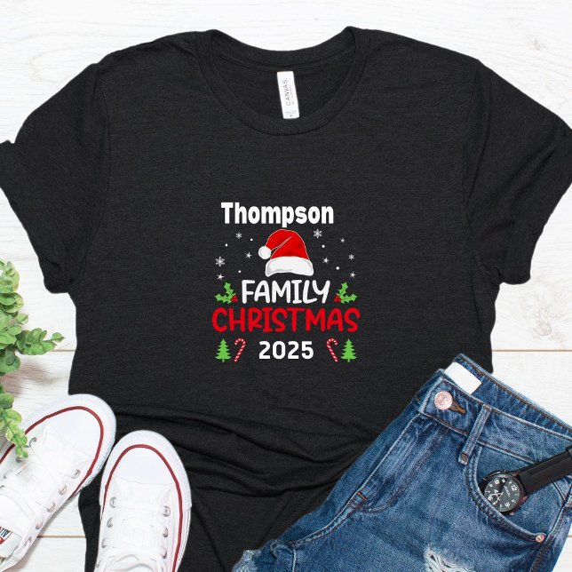 Santa Hat Matching Family Name Year Christmas    T-Shirt (Creator Uploaded)