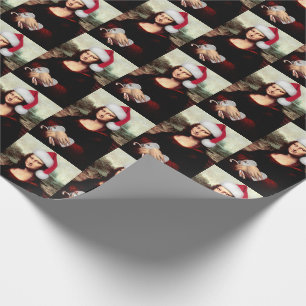 Santa Hat Mona Lisa Christmas Wrapping Paper
