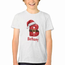 Santa Hat Monogram Letter B Christmas Alphabet