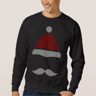Santa Hat Moustache Ugly Christmas Sweatshirt