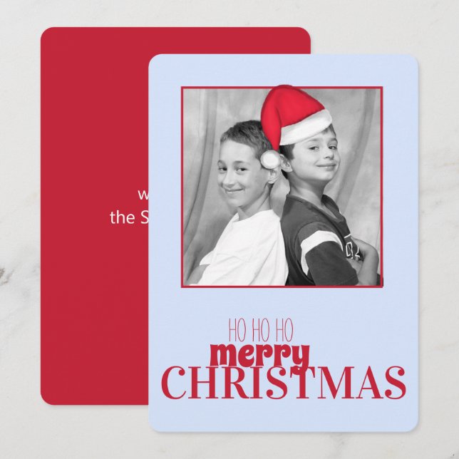 Santa Hat (moveable) Photo Card (Front/Back)