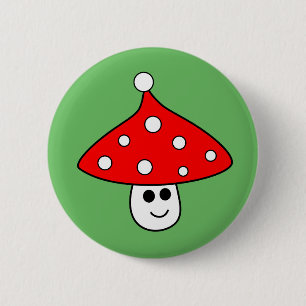 Santa Hat Mushroom Button