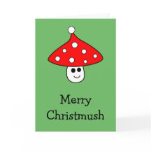 Santa Hat Mushroom Card