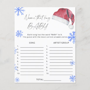 Santa hat - Name that song baby shower game
