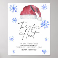 Santa hat - pacifier hunt baby shower game