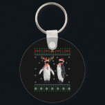 Santa Hat Penguin Bird Xmas Lighting Ugly Penguin  Key Ring<br><div class="desc">Santa Hat Penguin Bird Xmas Lighting Ugly Penguin Christmas</div>