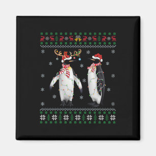 Santa Hat Penguin Bird Xmas Lighting Ugly Penguin Magnet