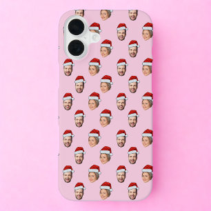 Santa Hat Personalised Face 2 Photo Christmas Gift iPhone 16 Plus Case