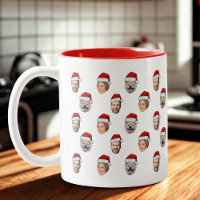 Santa Hat Personalised Face 3 Photo Christmas Gift