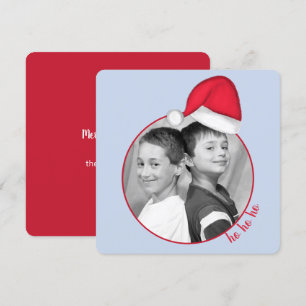 Santa Hat Photo Card Square