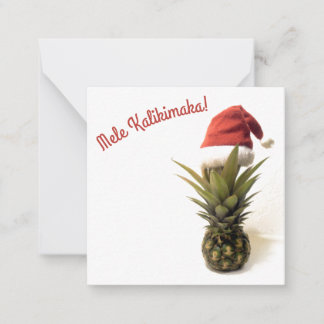 Santa Hat Pineapple Flat Note Card. Card