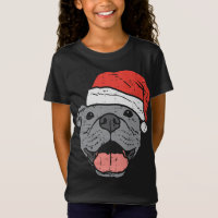 Santa Hat Pitbull Pit Christmas Xmas Pet Dog Lover