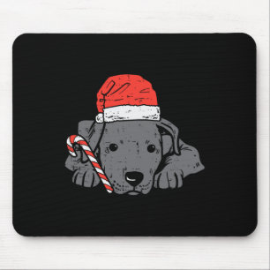 Santa hat pitbull pit dog christmas xmas women kid mouse mat