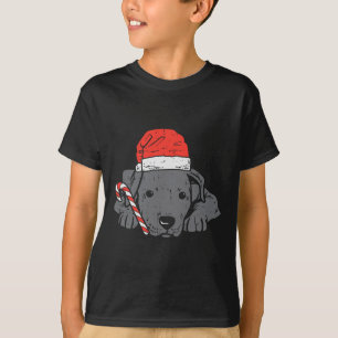 Santa hat pitbull pit dog christmas xmas women kid T-Shirt
