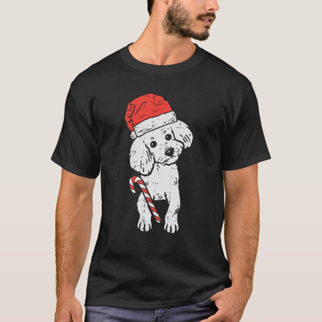 Santa Hat Poodle Dog Christmas Xmas Men Women Kids T-Shirt (Front)