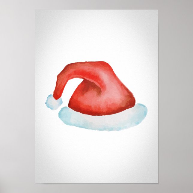 Santa hat poster - watercolor design (Front)